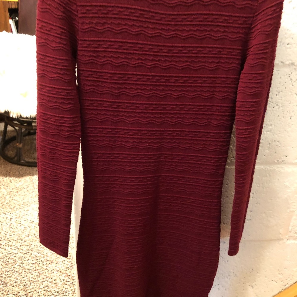 CLASSIC MAROON KNIT DESIGN DRESS